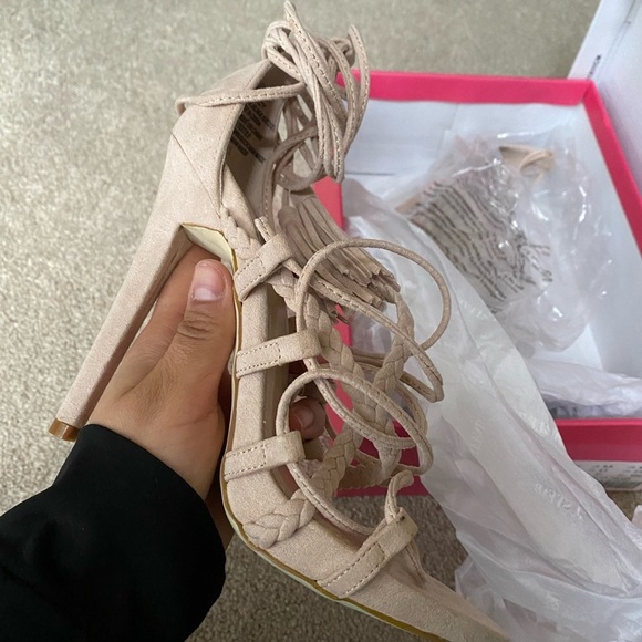 JustFab Chancy Blush Strappy Heels - Picture 6 of 7